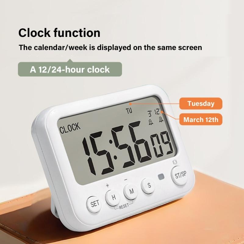 Multifunctional Digital Timers Small Reusable Countdowns Timers Large Display Mechanical Timers for Kitchen Gym Lab Use