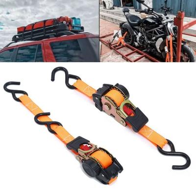 Strong Automatic Lashing Belt Thickening Wear-resistant Auto Retract Ratchet Tie Down Straps Tension Rope Double Hooks
