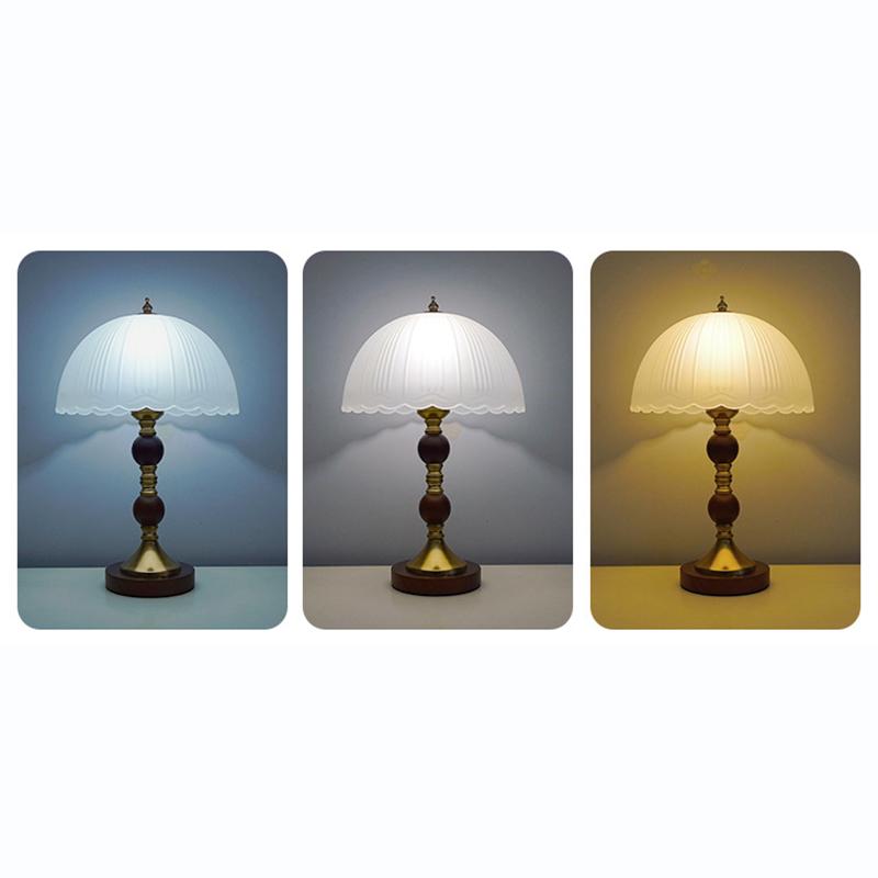 Vintage French Glass Table Lamp, Warm Soft Light Decor Bedside Lamp for Bedroom