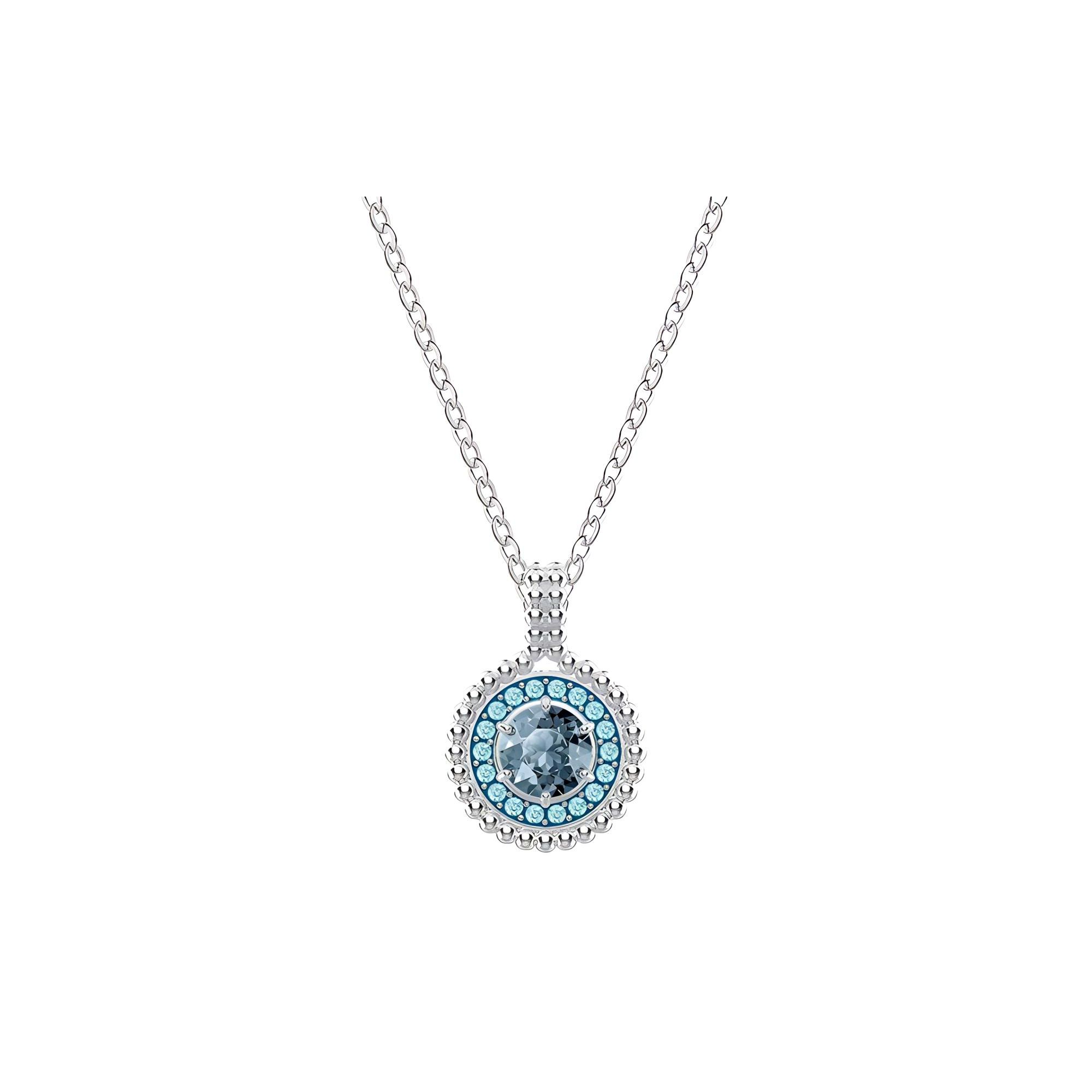 Swarovski Fashion Circle Crystal Minimalist Rhodium Plated Necklace Women necklace Silver 5468724 Silver,F