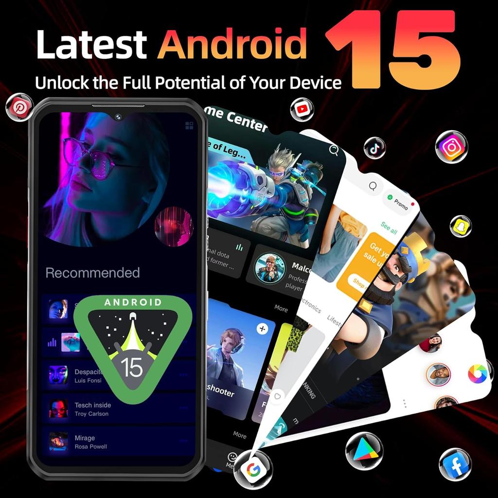 OUKITEL WP62 5G Cellhone 24GB+256GB 11000mAh 6.58" Display 108MP Android 15