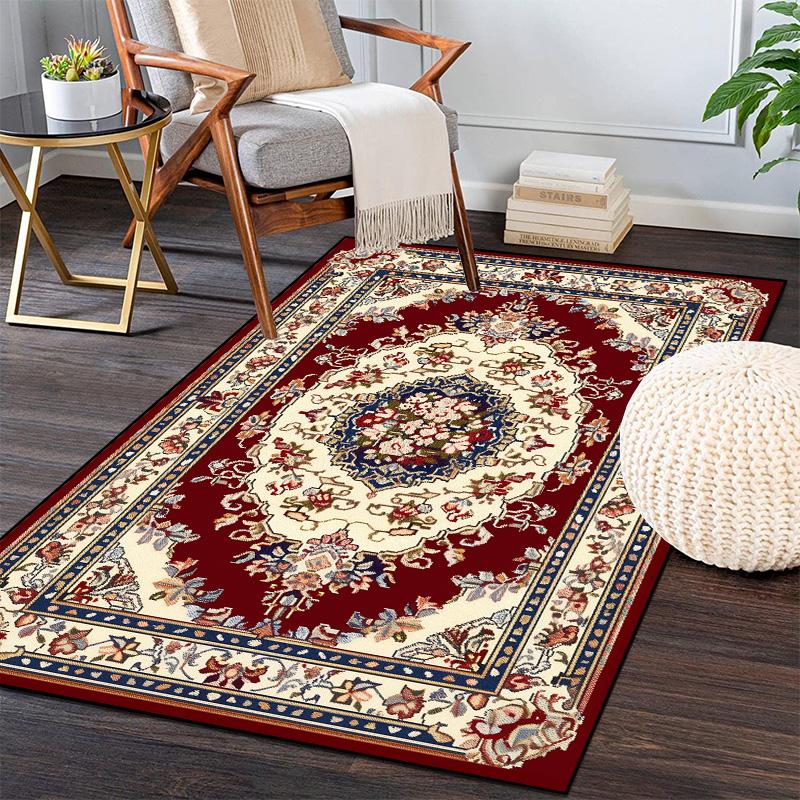Vintage Dywan Perski Dekoracja Salonu Dywaniki Luksusowe Europejskie Dywaniki Sypialniane Dywaniki Przyłóżkowe Puszyste Miękkie Dywaniki Pod Sofę Mata Podłogowa Zmywalna
