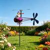 Yousheng Rooster Helicopter Wind Spinner, Outdoor Wind Driven Kinetic Sculpture, Funny Garden Wind Spinner, Chicken Ornament for Lawn Yard