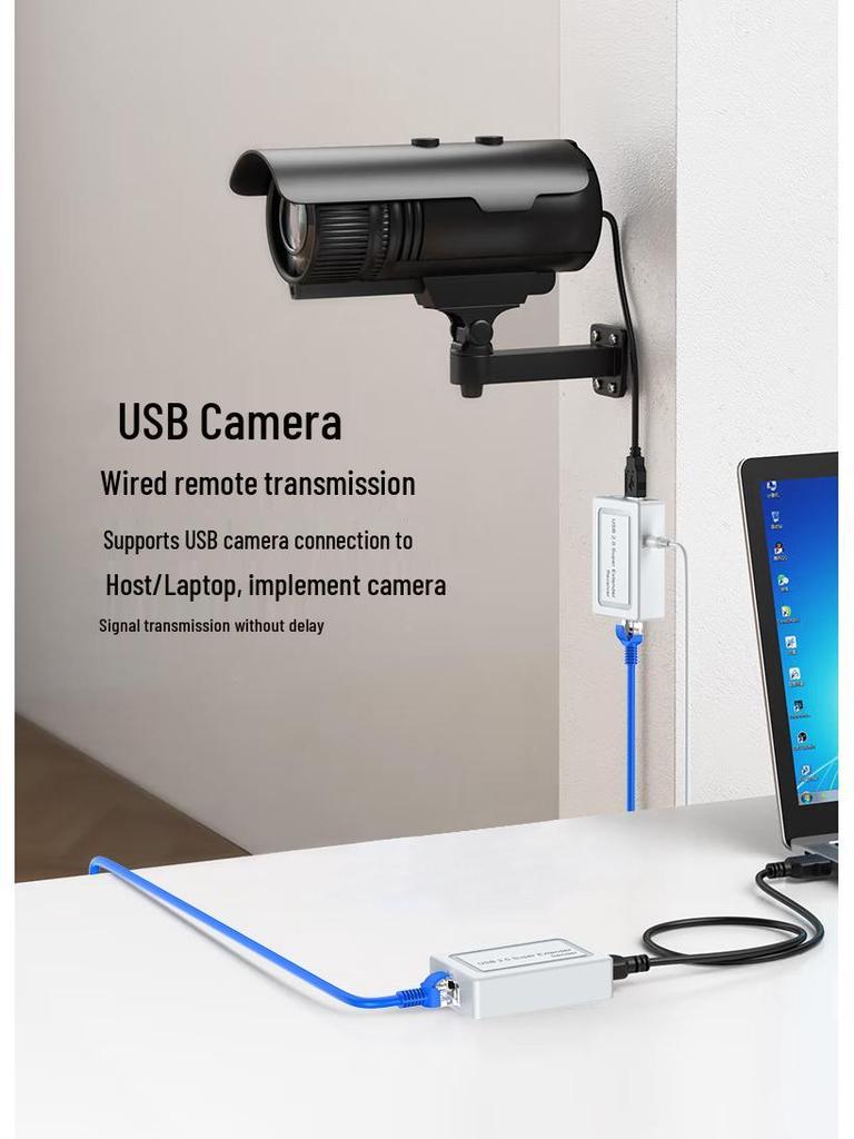 USB 2.0 100m Extender: USB to RJ45 Splitter for Mouse, Keyboard, Camera, Amplifier, Network