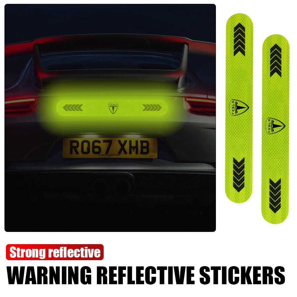 XLGJS1 Car Sticker Trunk Bumper Reflective Warning Strip For Tesla Model 3 Model S Model X Model Y Roadster SpaceX Cybertruck Juguete
