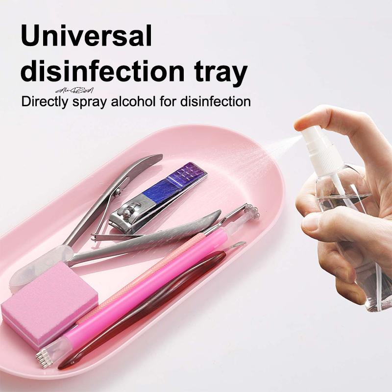 Oval Plastic Cosmetic Storage Tray Nail Art Manicure Organizer for Tweezers Fake Nail Tools Equipment Plate