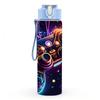 1PC Neon Game Controller Gaming Theme Art 750ml Color Plastic Sports Water Bottle Leakproof Flip Straw Lid Suitable for Sports Office Home Use