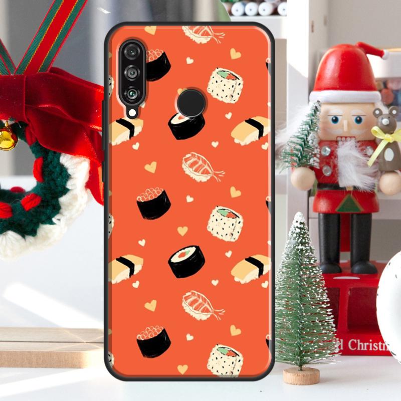 Kawaii Sushi Pattern For Huawei Nova Y73 Y60 Y70 Y90 Y72 Y61 Y91 7i 8i 11i 12i 12s 9 10 SE P20 P30 P40 Lite Case