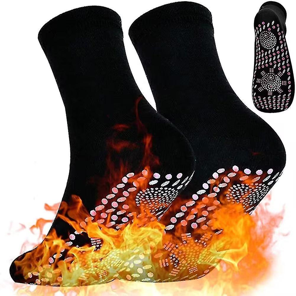 Tourmaline Warming Massage Socks Red