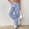 2025 Women's Cross-Border Fashion Autumn and Winter Leisure Commute Minimalist Stripes Draggle-Tail Straight Trousers Casual Pants Pants