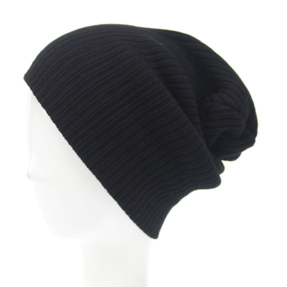 Men/Women Knitted Cap Simple Solid Color Warm Woolen Beanie Hat
