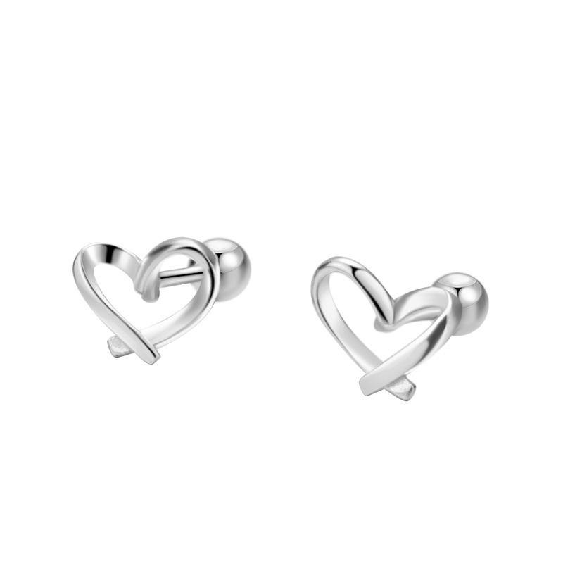 Love Earrings, Screws, Earrings, No Need To Pick Up Ear Holes When Sleeping, Light and Luxurious Hollow Heart-shaped Earrings