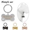 Customized Phone Dog Nameplate Bone Pet DIY Anti-Lost Personalized Name Collar Pendant Hollow Out Paw Necklace Accessory