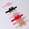 Elegant Lace Pearl Tulle Bow Baby Crib Shoes Matching Stretch Headband Set, Non-Slip Flexible Sole Toddler First Walkers Princess Outfit Accessory