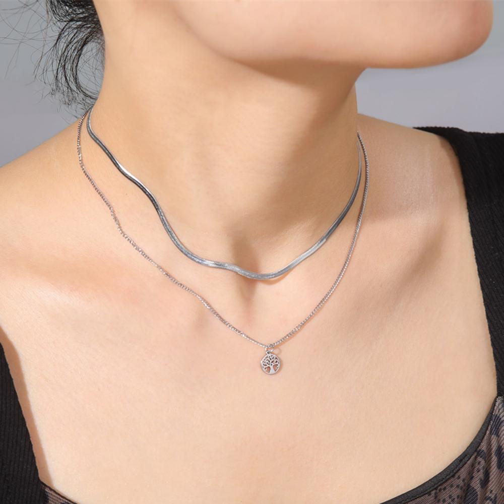 Cazador Stainless Steel Tree of Life Necklace Vintage Gold Color Plant Chain Necklace for Women Jewelry Wholesale 2026 Birthday