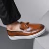 Fashion Brand High Quality Tassels Men's Shoes Handmade Leather Footwear Casual Business Flats Outdoor Soft Soled Travel Slip-on Shoes