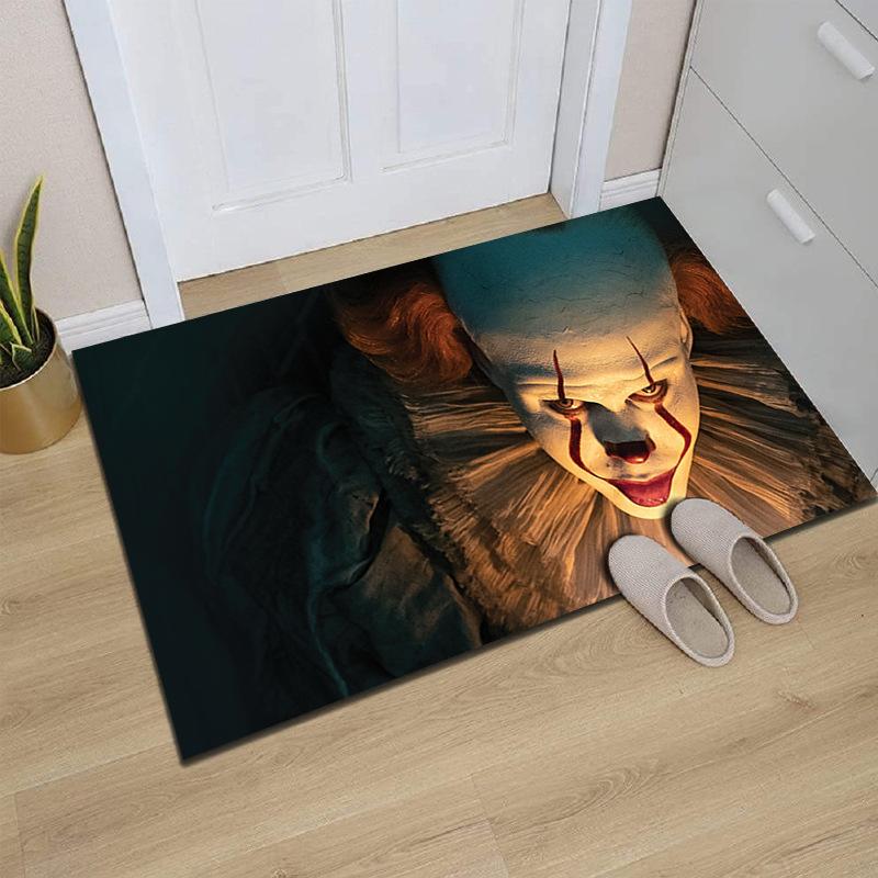 

Halloween Clown Floor Mat, Ethnic Festival Decoration, Foot Mat, Entrance Door Mat, Easy To Take Care Of And Label 40 * 60Cm [Crystal Fleece]
