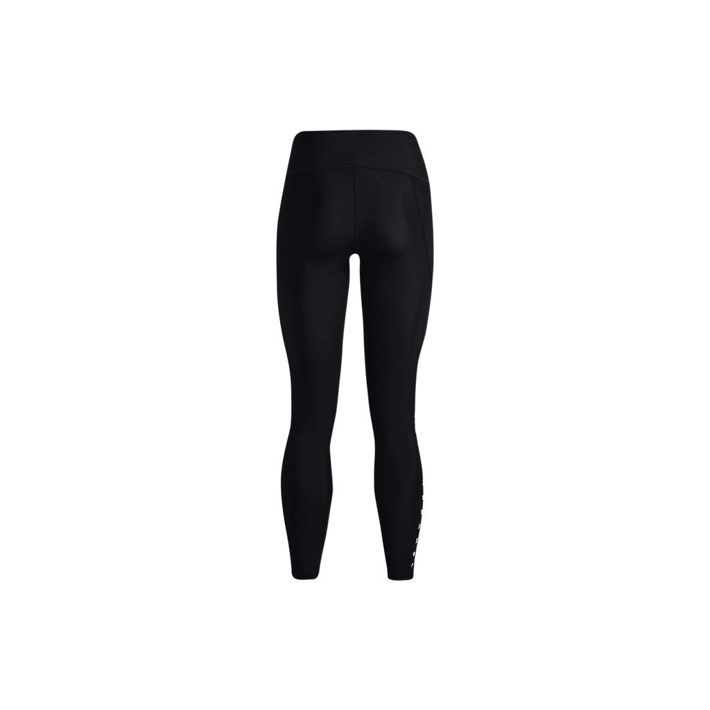 Under Armour High Waist Breathable Training Leggings With Side Letter Print Women Leggings Black 1369901-001