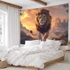 2D Epic Sunset Lion Savanna Tapestry Majestic Wild Animal Wall Decor Cloth for Home & Bedroom