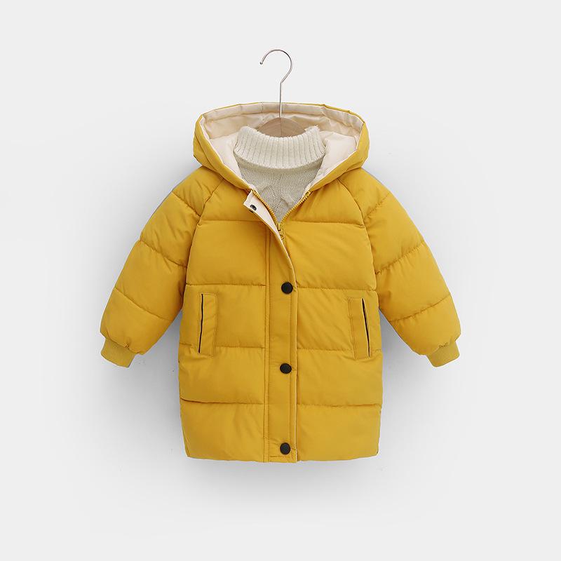 2023 Kids' Mid-Length Down Coat: Boys' & Girls' Winter Korean Style, Thickened Cotton-Padded