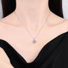 6.5mm Heart Cut Halo Moissanite Pendant Necklace S925 Sterling Silver For Women