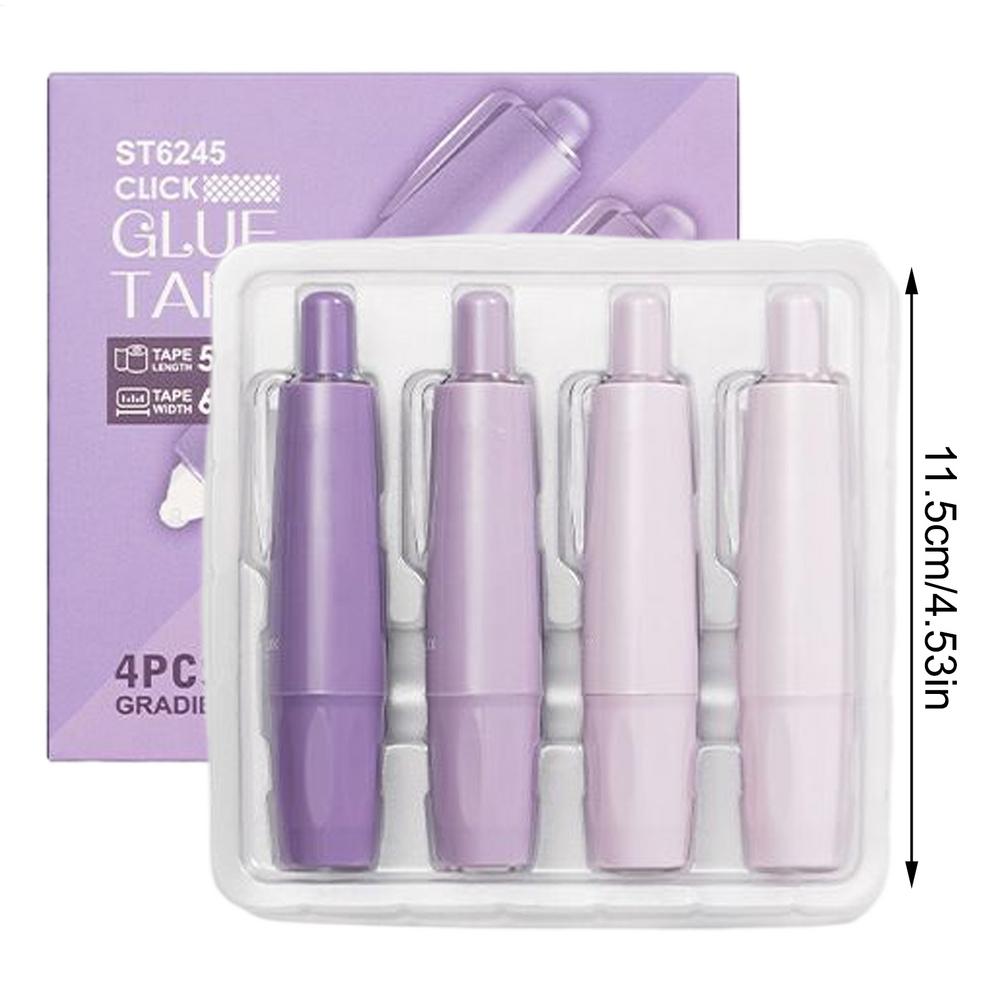 

Tape Runner Double Sided Adhesive Dispenser 4PCS Refillable Clean Removal for Scrapbooking Card Making Photo Album Journal фиолетовый