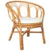 Day and Night - Day and Night Dining Chair with Natural Rattan Cushion and Light Brown Linen