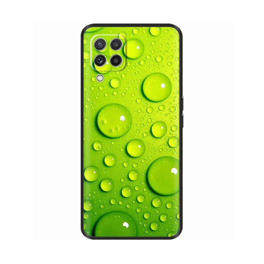 For Samsung A12 M12 F12 Case Stylish Painted Cover Soft Liquid Silicone Phone Case For Galaxy A12 A M F 12 Fundas TPU Capa Black