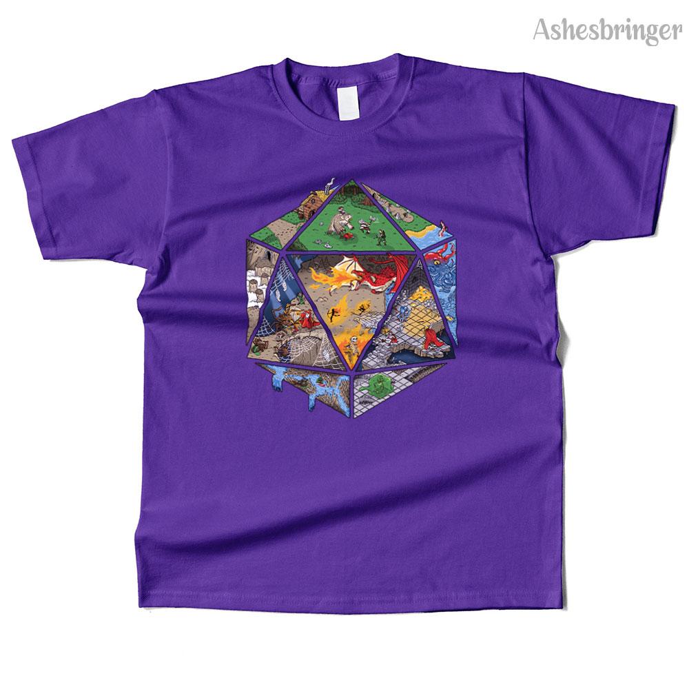 Mens Cotton Dungeons IN Dice Graphic T Shirt Street Casual Style Tee for Men and Women