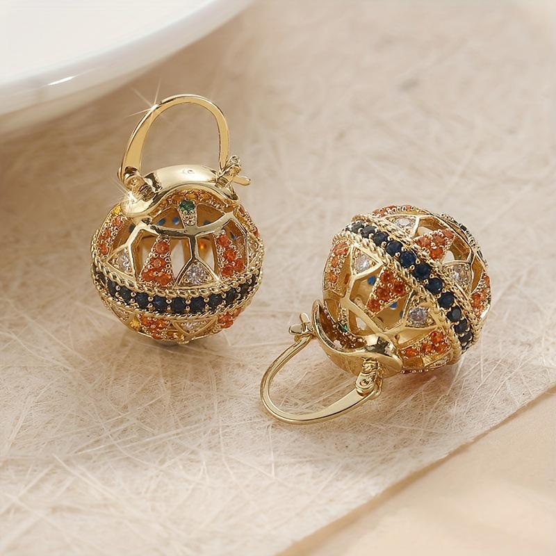 Retro Colorful Court Style Earrings - Light Luxury & Elegant Design