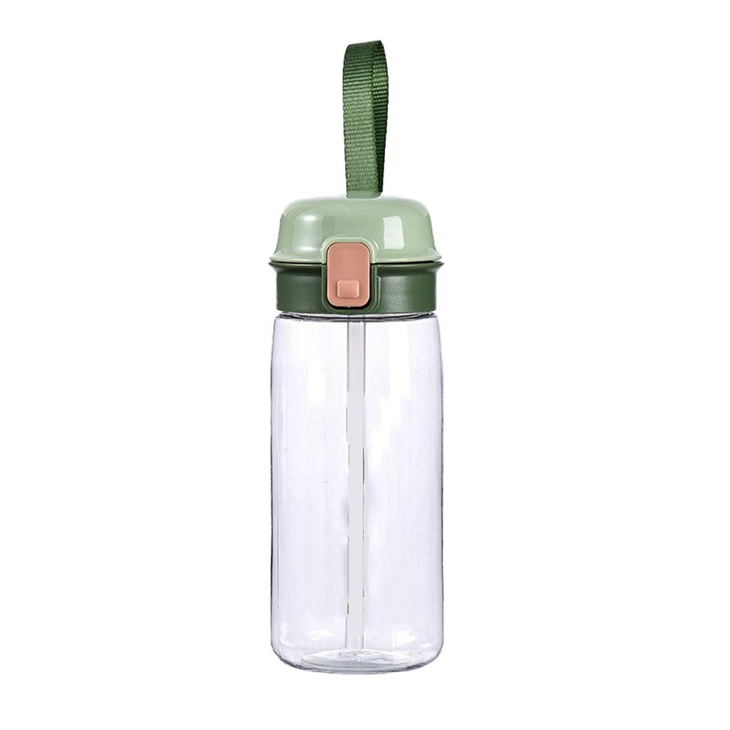 Kids Water Bottle with Straw Lid Drinking Water Bottle with Carrying Strap Marking Large Capacity