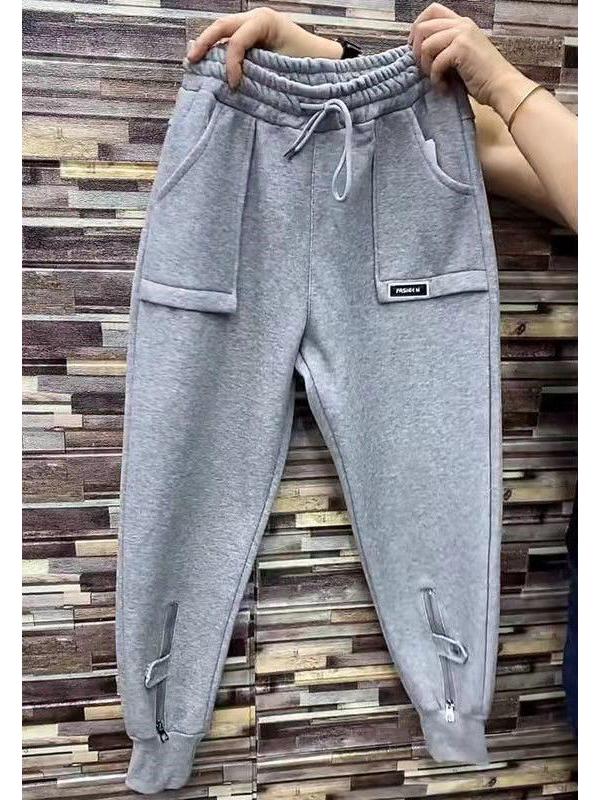 Women's Fleece-lined Harem Sweatpants: Thick, Slimming, Sporty, Versatile, Casual, Trendy Joggers for Autumn/Winter 2025.