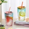 Lovwish Crystal Diamond Glass Straw Cup