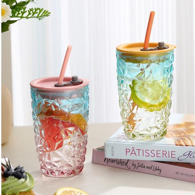 Lovwish Crystal Diamond Glass Straw Cup