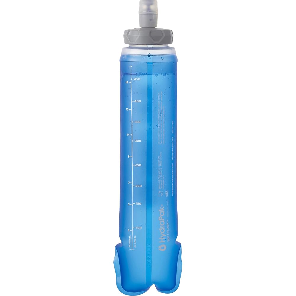 Salomon Soft Flask 500ml Collapsible Hydration Bottle Clear Blue 2022 Model