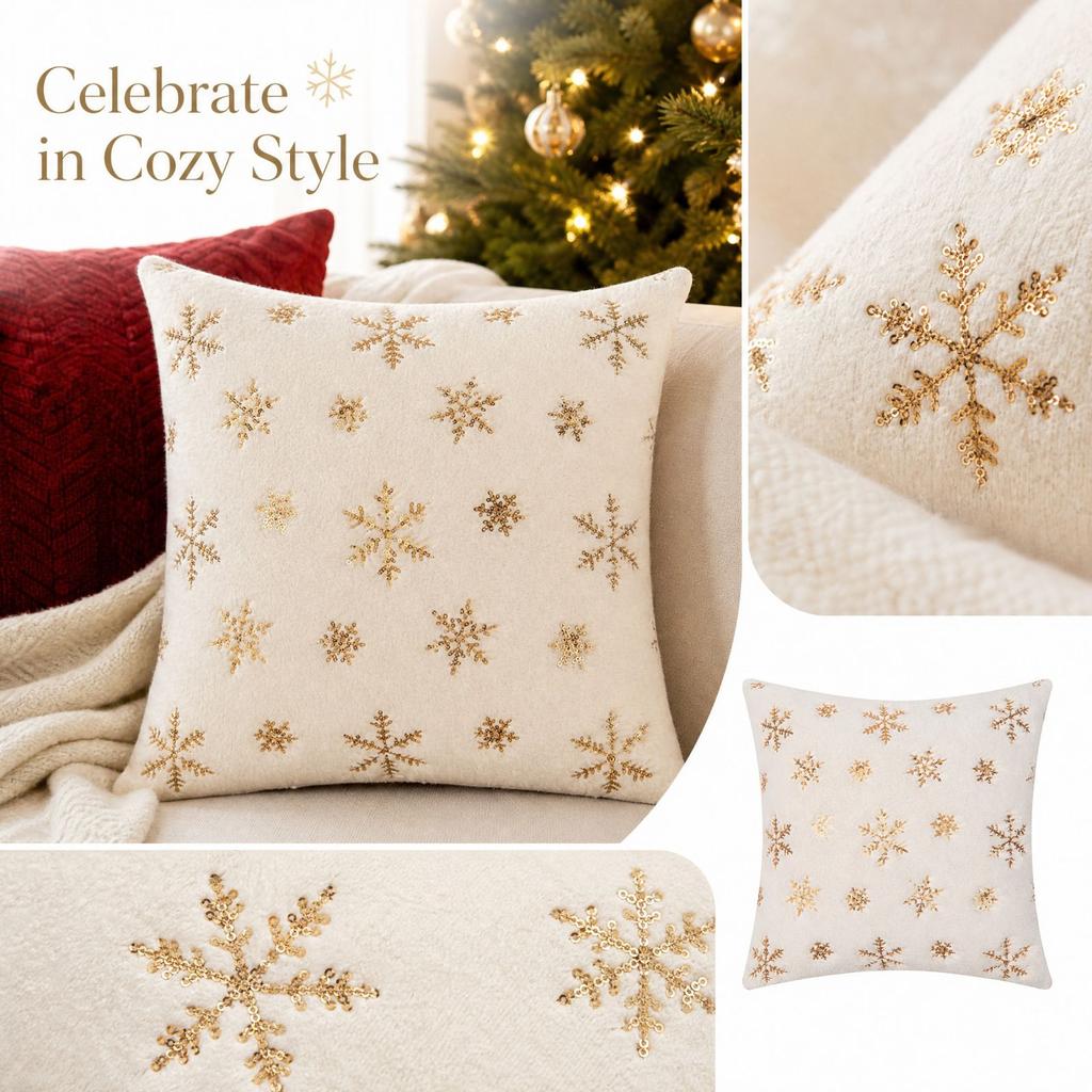 Christmas Cover Decorative Cushion Case for Holiday Sofa Bedroom