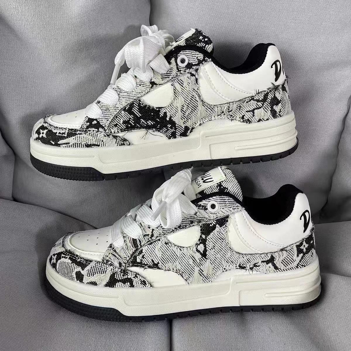 Ins Студенческая джинсовая синяя ретро обувь с толстой подошвой — фото 3