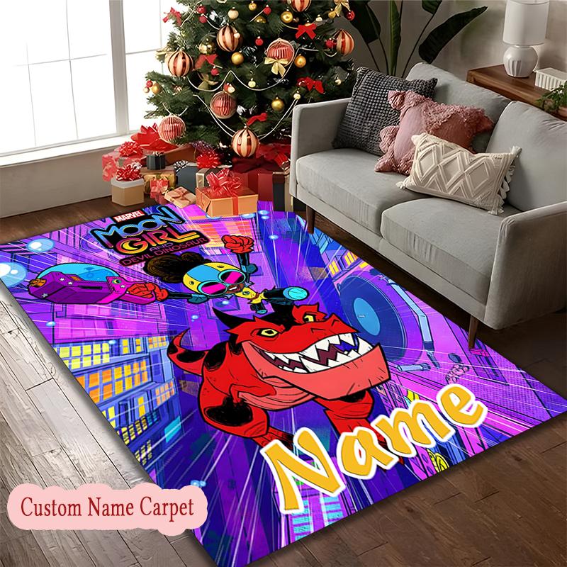 1pc Custom Name Printed Area Carpet, Magical Mickey Starry Adventure Rug, Home Sofa Chair Mat For Christmas and Halloween Décor
