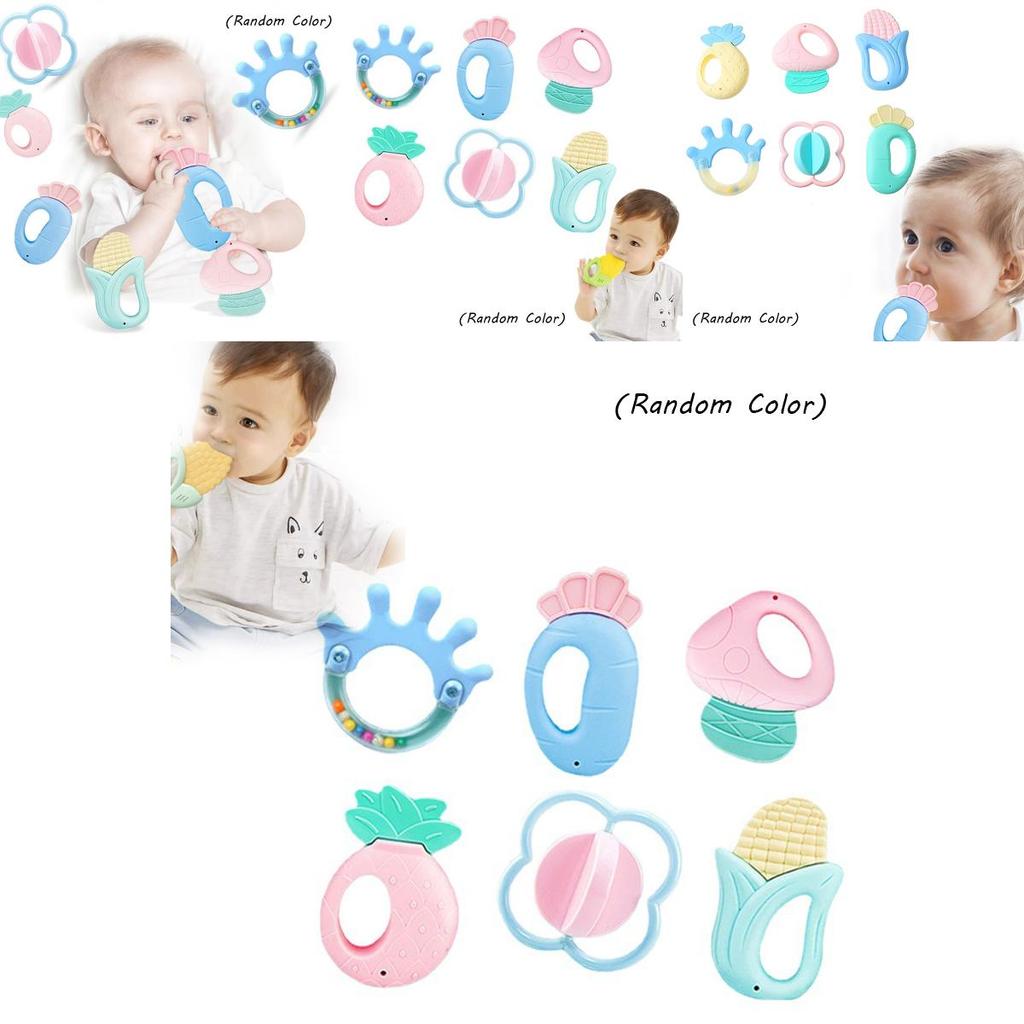 Soft Silicone Teether Handbell For Newborns Bpa-free, Boilable Soothing Toy