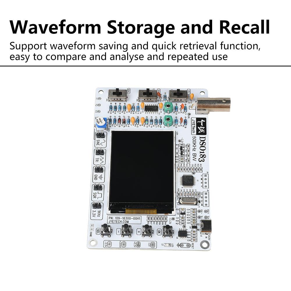 DSO183 0-500KHz Digital Oscilloscope DIY Loose Parts Teaching Practical Training Electronic Production Kit DC5V Type C Interface