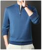 Men's Zipper Half-High Collar Knit Sweater - Mid & Young Adult Pullover Warm Base Layer