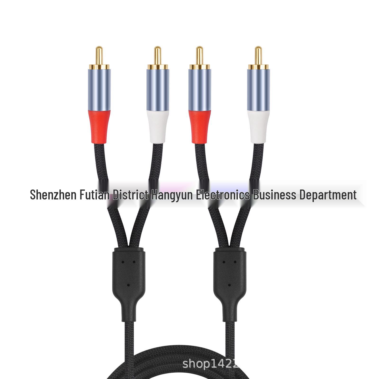 

Позолоченный аудиокабель 2RCA на 2RCA с металлическим корпусом для усилителей и микшеров - 1м/2м 1 meter серебряный серый