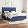 Maison Exclusive - Bed Slat Base with Blue 160x200 Cm Fabric Mattress