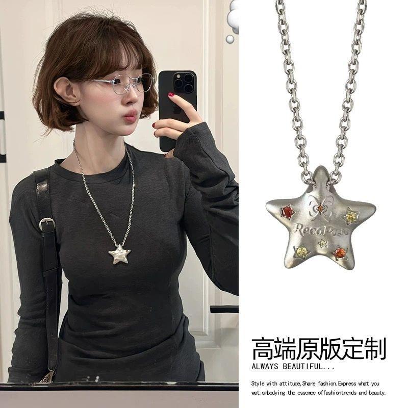 

Star Design Necklace Sweet and Cold Pentagram Niche Long Sweater Chain Spice Girl Accessories Versatile Accessories
