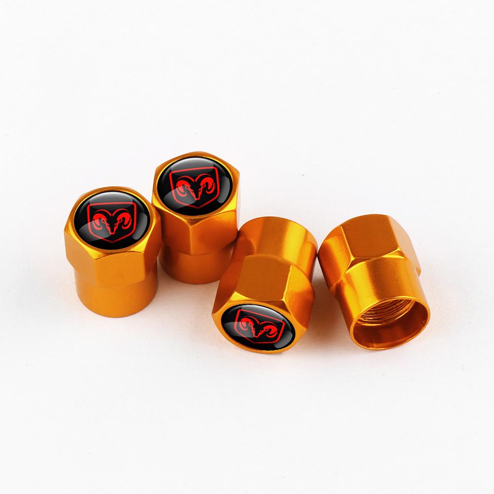 4Pcs Car Logo Wheel Valve Caps Stem Case Accessories Auto Styling For Dodge Durango Charger Challenger Avenger Nitro Journey Ram AA8