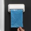 Wall Mounted Trash Bag Holder Plastic Drill Free Garbage Bag Dispenser for Home Kitchen White