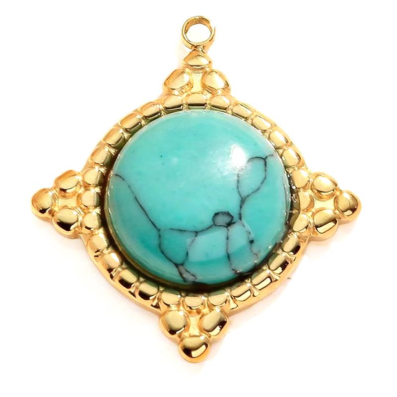 Turquoise Bohemian Natural Stone Necklace Pendant Charm Clavicle Chain