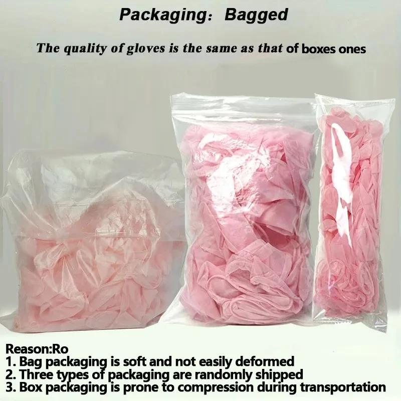 Disposable Light Pink Nitrile Gloves Disposable Cleaning Gloves Kitchen Hairdressing Manicure Dishwashing Cleaning Tools