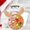 Christmas Decorative Plate Wooden Food Dish Xmas Decor Holiday for Snack Fruit Appetizer Rustic Wood