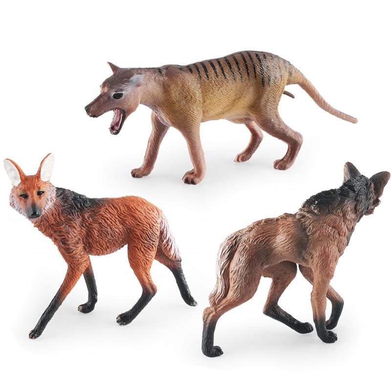 Simulated Grassland Animal Wolf Model Children Science And Education Maned Wolf Brazilian Thylacine Desktop Decoration Static Ornament